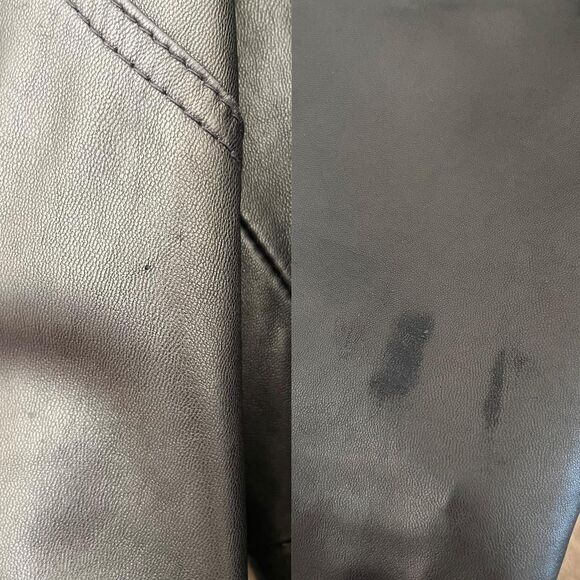 Vintage 90s/Y2K Worthington Women’s Genuine Lambskin Leather Black Trench Coat - Picture 7 of 13